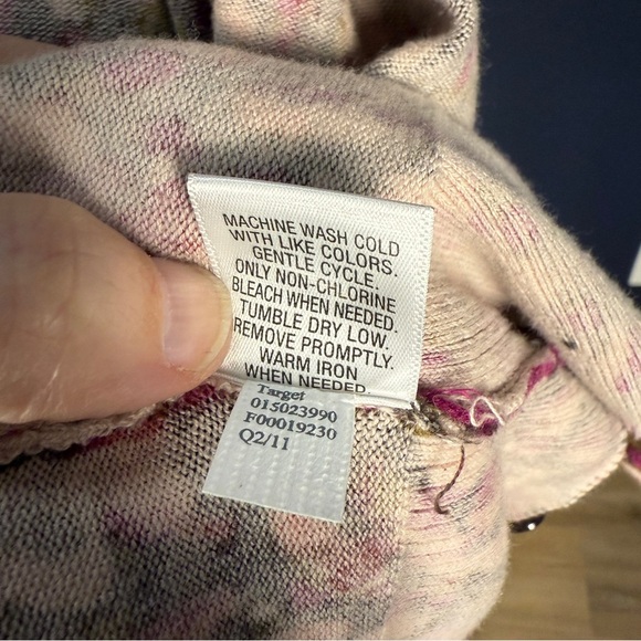 Merona Pink and Brown Cardigan Sweater, Size XS - Picture 8 of 8